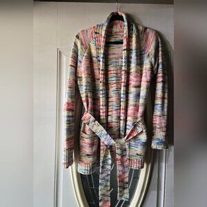 Etcetera Multicolor Knit Belted Cardigan – Size Large